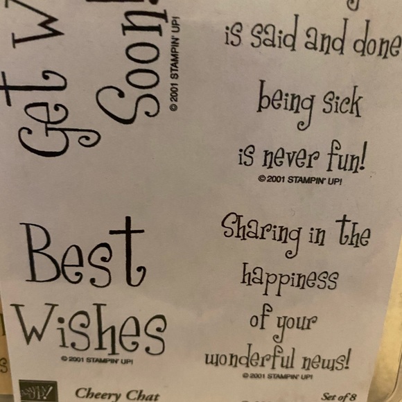 ⚫️ Stampin Up rubber stamps Cheery Chat New - Picture 4 of 6
